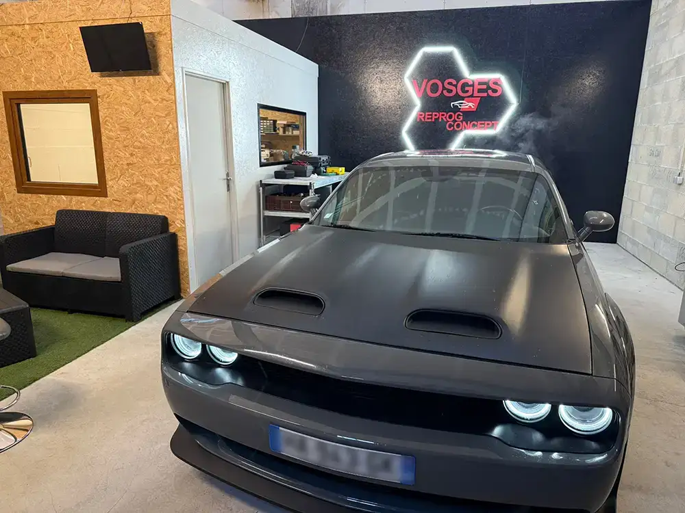 mustang préparée chez Vosges Reprog Concept